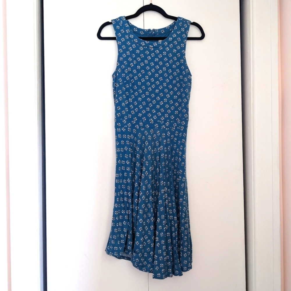 Loft XS Aqua Print Dress - Picture 2 of 9